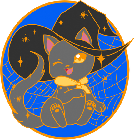 Halloween Cat enamel pin